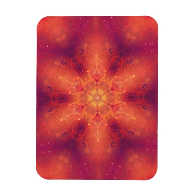 Flaming Fiery Phoenix Burning Snowflake Magnet (Vertikal)