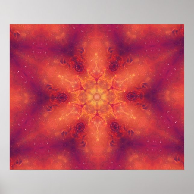 Flaming Fiery Phoenix Burning Snowflake Poster (Framsidan)