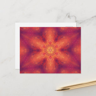 Flaming Fiery Phoenix Burning Snowflake Vykort