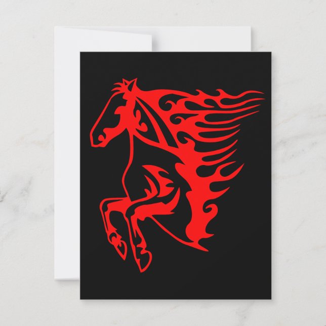 Flaming Fire Red Bronco Mustang Vild Horse (Framsida)