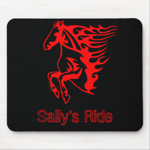 Flaming Fire Red Bronco Mustang Vild Horse Musmatta