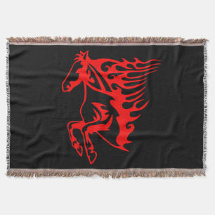 Flaming Fire Red Bronco Mustang Vild Horse Mysfilt