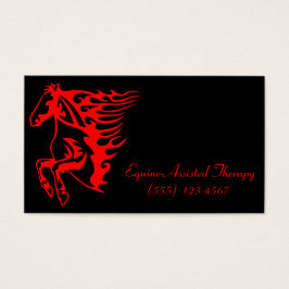 Flaming Fire Red Bronco Mustang Vild Horse Visitkort