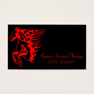 Flaming Fire Red Bronco Mustang Vild Horse Visitkort