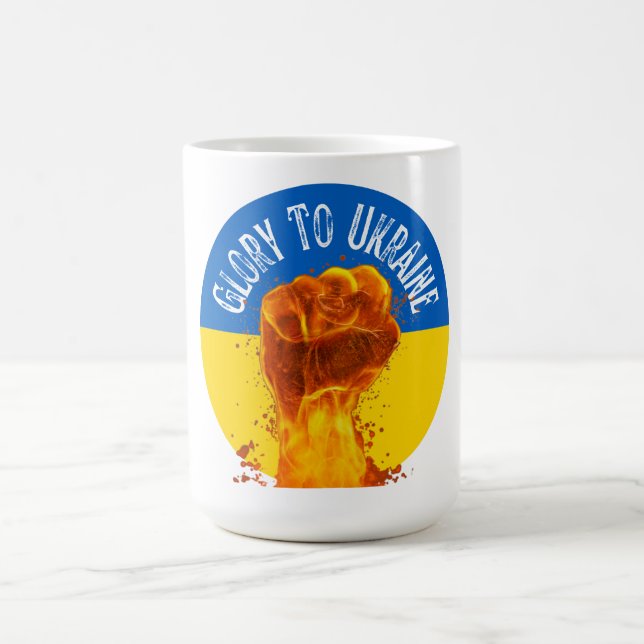 Flaming Fist Ukraina Flagga Motstånd  Kaffemugg (Center)