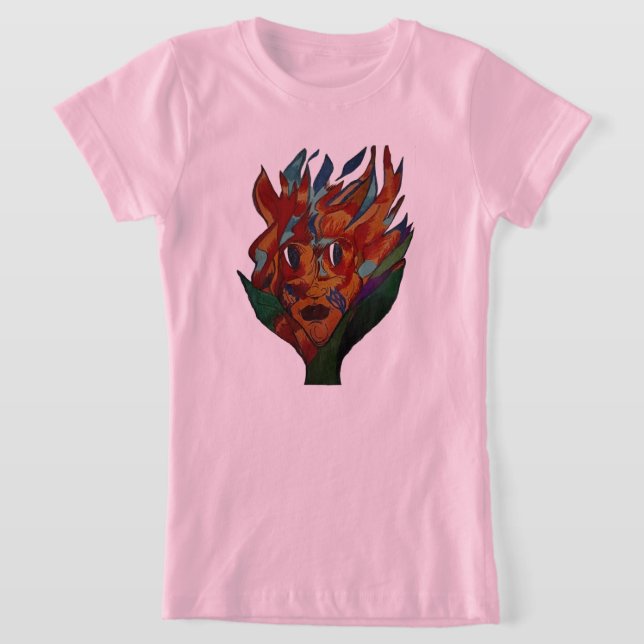 Flaming Flower Animation T Shirt (Laydown)