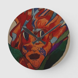 Flaming Flower Animation Wall Clock Rund Klocka