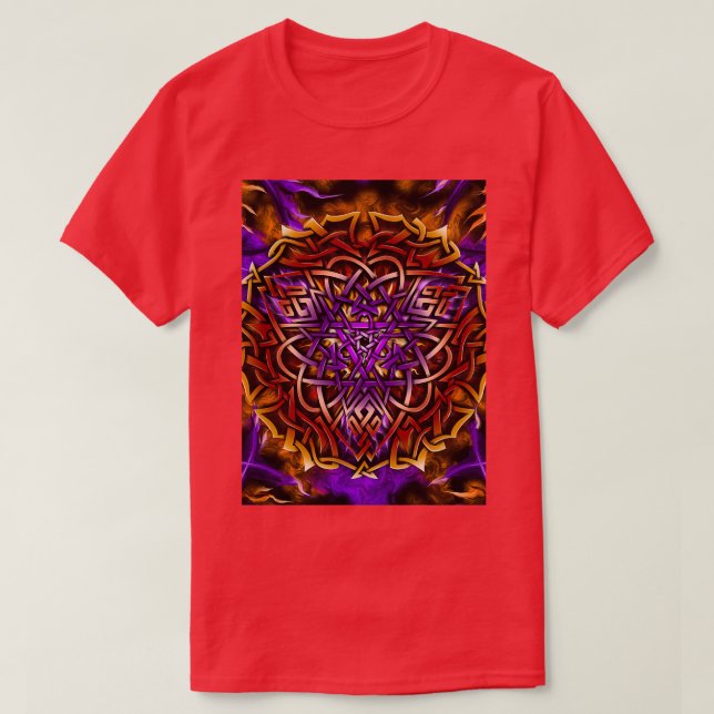 Flaming Forge Celtic Knotwork Triquetra Mandala T Shirt (Design framsida)