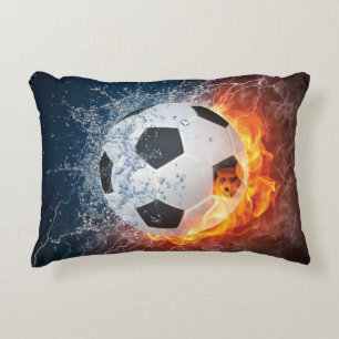 Flaming fotboll/träningsboll kastkudde prydnadskudde