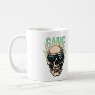 Flaming Gamer Skull – Retro Gaming Power Kaffemugg