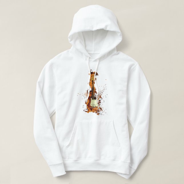 Flaming Gitarr Hoodie – Rock & Fire Stil (Design framsida)