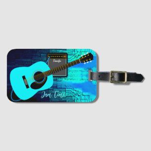 Flaming Guitar Bagagebricka