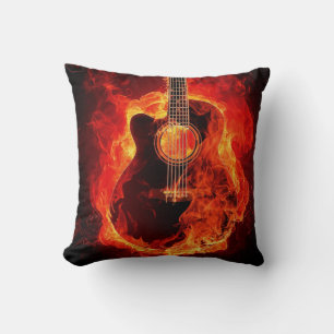 Flaming Guitar-bild Kudde
