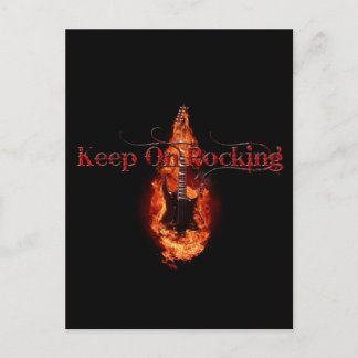 Flaming Guitar Vykort