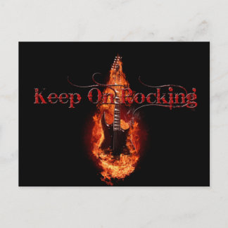 Flaming Guitar Vykort
