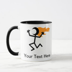 Flaming Head Stickman Mugg