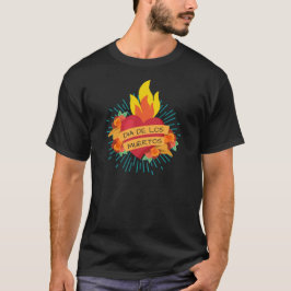 Flaming Heart Dia de los Muertos | Shirt T