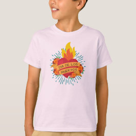 Flaming Heart Dia de los Muertos | Sleeve Shirt T