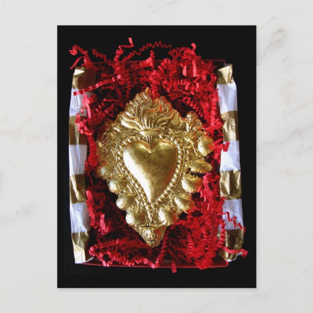 Flaming Heart - notecard Vykort (Framsida)