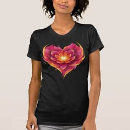 Flaming Heart Of Love Bloom T Shirt
