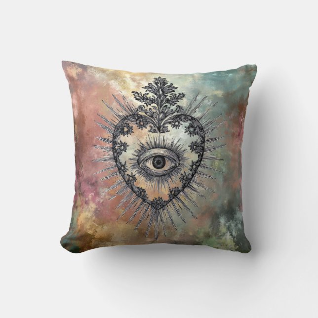 Flaming Heart Throw Pillow Kudde (Framsida)