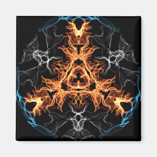 Flaming Heavy Metall Stil Mandala Magnet (Framsidan)