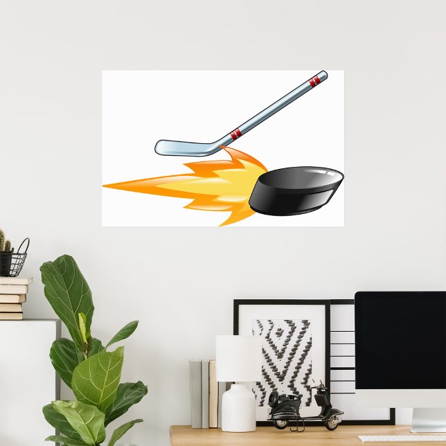 Flaming Hockey Puck Poster (Skapare uppladdad)