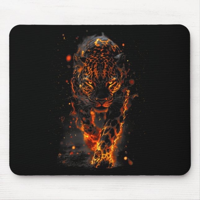 Flaming Jaguar Fierce Leopard Wild Fire Animal Sri Musmatta (Framsidan)