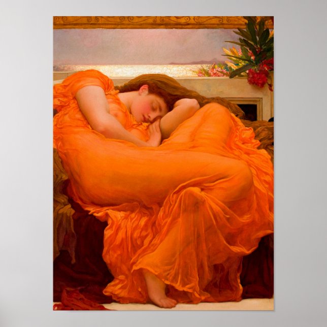 Flaming June, 1895, av Lord Frederic Leighton Poster (Framsidan)