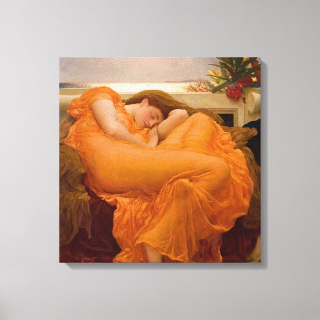 Flaming June (av Frederic Leighton) Canvastryck (Framsida)
