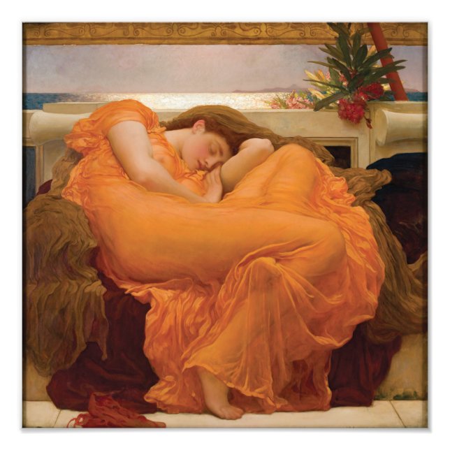 Flaming June av Frederic Leighton Fototryck (Framsidan)