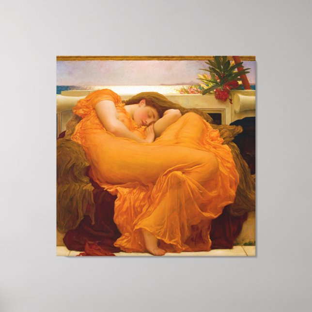 Flaming June av Herr Frederic Leighton Canvastryck (Framsida)