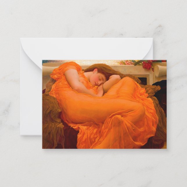 Flaming June av Lord Frederic Leighton Anteckningskort (Framsida)