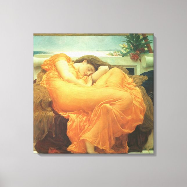 Flaming June av Lord Frederic Leighton Canvastryck (Framsida)