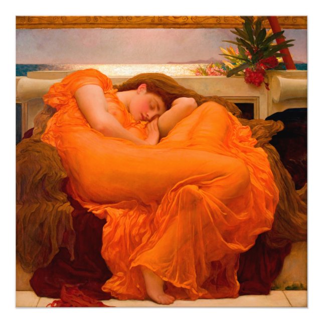 Flaming June av Lord Frederic Leighton Fototryck (Framsidan)