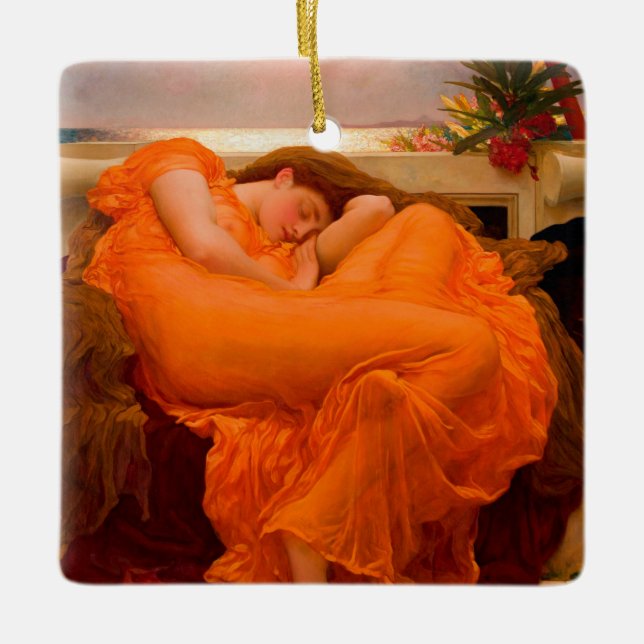 Flaming June av Lord Frederic Leighton Julgransprydnad Keramik (Framsida)