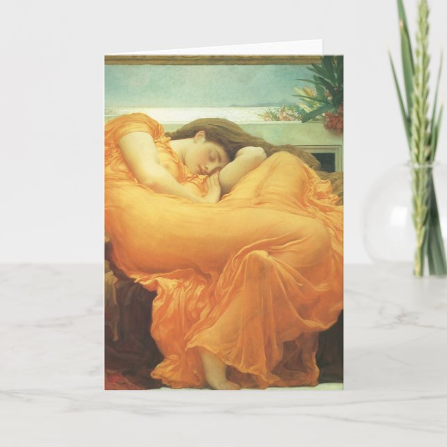 Flaming June av Lord Frederic Leighton Kort (Framsida)
