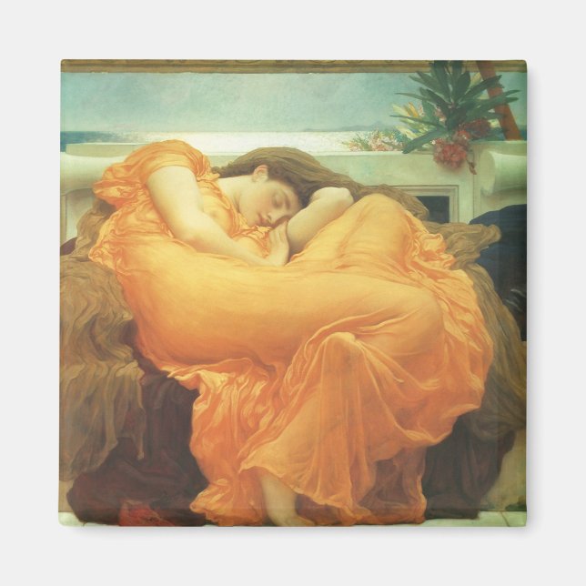 Flaming June av Lord Frederic Leighton Magnet (Framsidan)