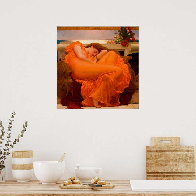 Flaming June av Lord Frederic Leighton Poster (Kök)