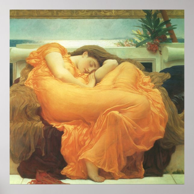 Flaming June av Lord Frederic Leighton Poster (Framsidan)