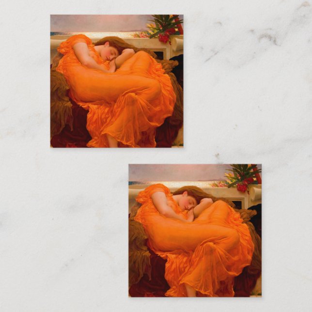 Flaming June av Lord Frederic Leighton Tilläggskort (Fram/baksida)