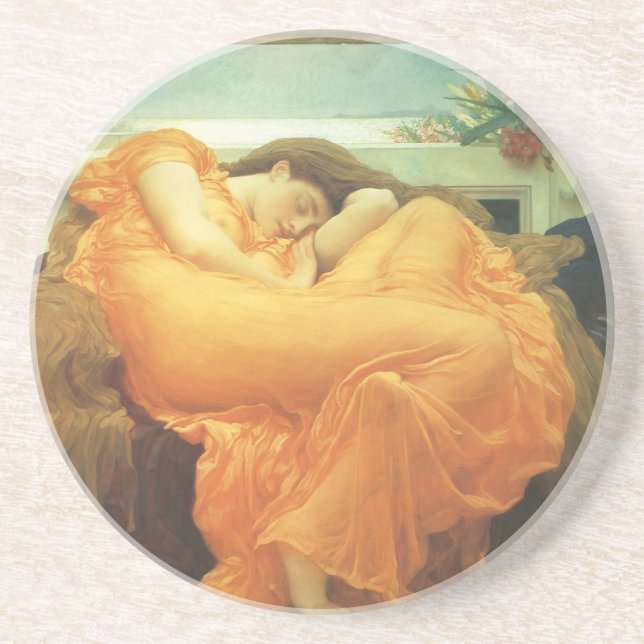 Flaming June av Lord Frederic Leighton Underlägg Sandsten (Framsidan)