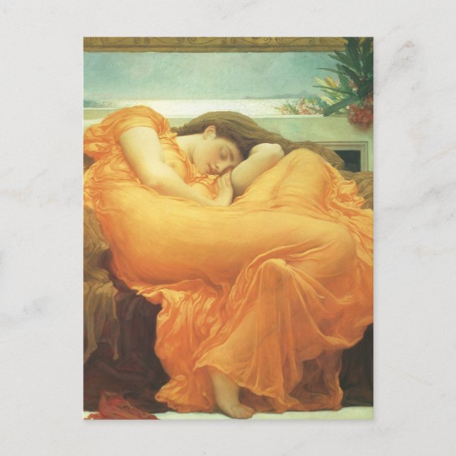 Flaming June av Lord Frederic Leighton Vykort (Framsida)