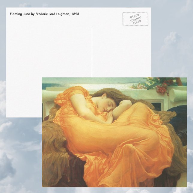 Flaming June av Lord Frederic Leighton Vykort (Skapare uppladdad)