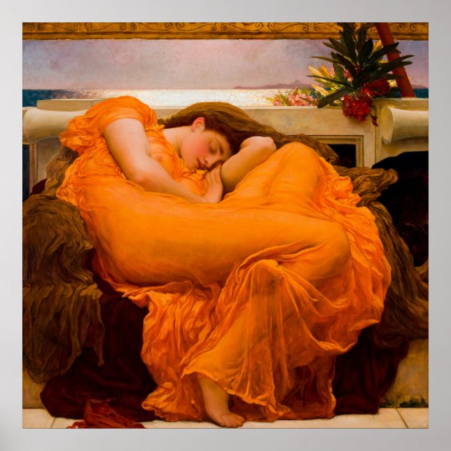 Flaming June by Frederic Leighton Poster (Framsidan)