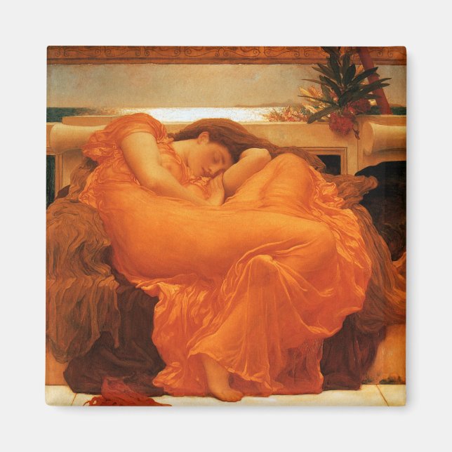 Flaming June Frederic Leighton Fine Art Magnet (Framsidan)