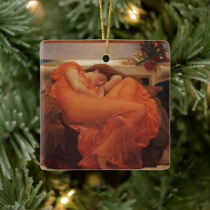 Flaming June Frederic Leighton Fint Konsttryck Julgransprydnad Keramik