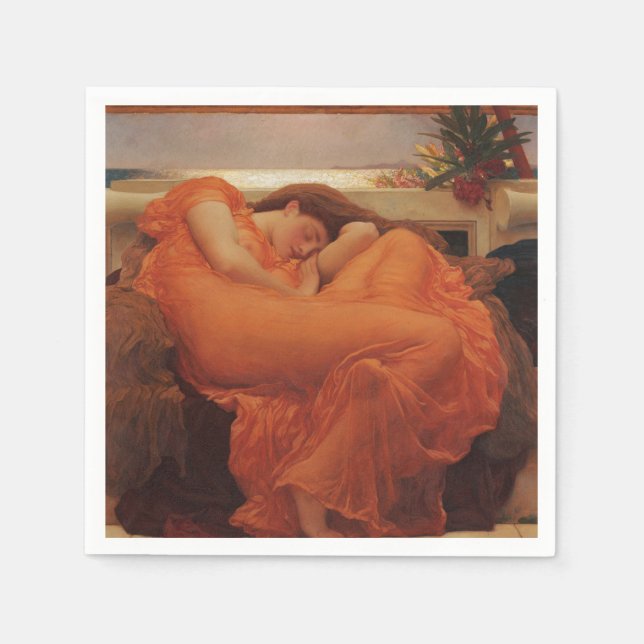 Flaming June Frederic Leighton Fint Konsttryck Pappersservett (Framsidan)