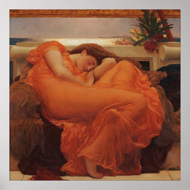 Flaming June Frederic Leighton Fint Konsttryck Poster (Framsidan)