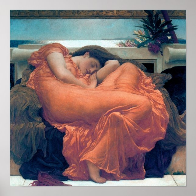 Flaming June Woman orange dress Poster (Framsidan)